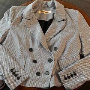Free People Houndstooth Double-Breasted Blazer